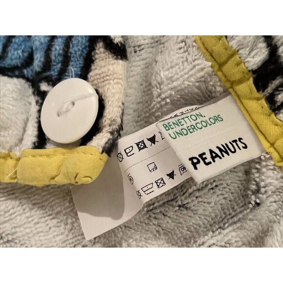 Benetton Towel Wrap Spa Elastic Button Tie Peanuts Charlie Brown Linus Lucy - Picture 6 of 7